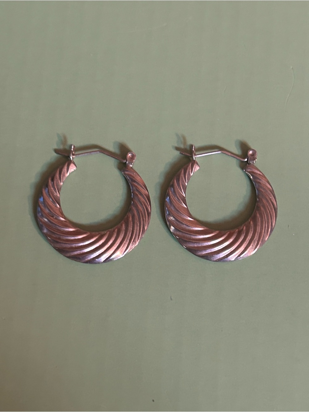 Textured Sculpted Hoop Earrings in Sterling Silver